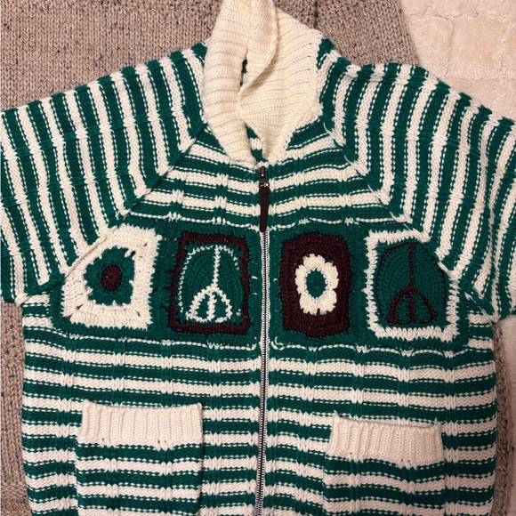 Urban Outfitters BDG Crochet Knit Oversized Cardigan Zip-Up - Picture 6 of 8